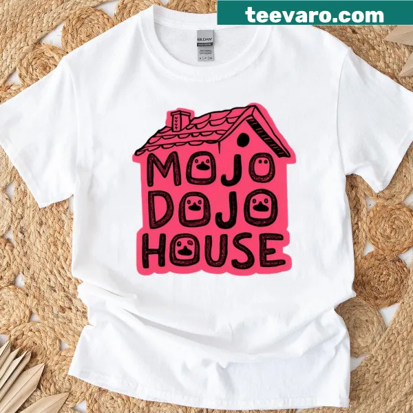 Engaging cartoon graphic on a Mojo Dojo House t-shirt