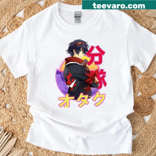 Vintage-style cartoon shirt featuring anime and action film themes