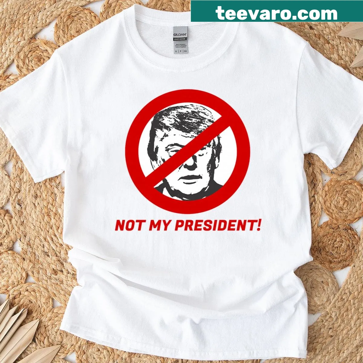 Bold 'Not My President' T-shirt for both men and women — on a men's t-shirt