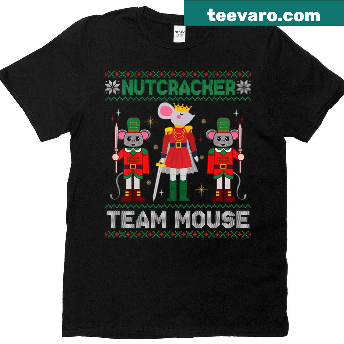 Nutcracker Mouse King holiday T-shirt with cute illustration — on a men's t-shirt