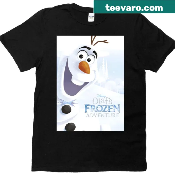 Olaf the snowman smiling on a whimsical winter-themed T-shirt