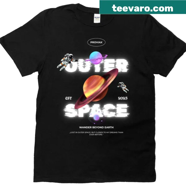 Illustration of planets and a rocket in outer space
