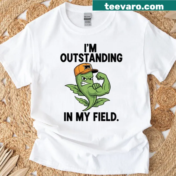 T-shirt with a cute plant mascot and a punny slogan illustration