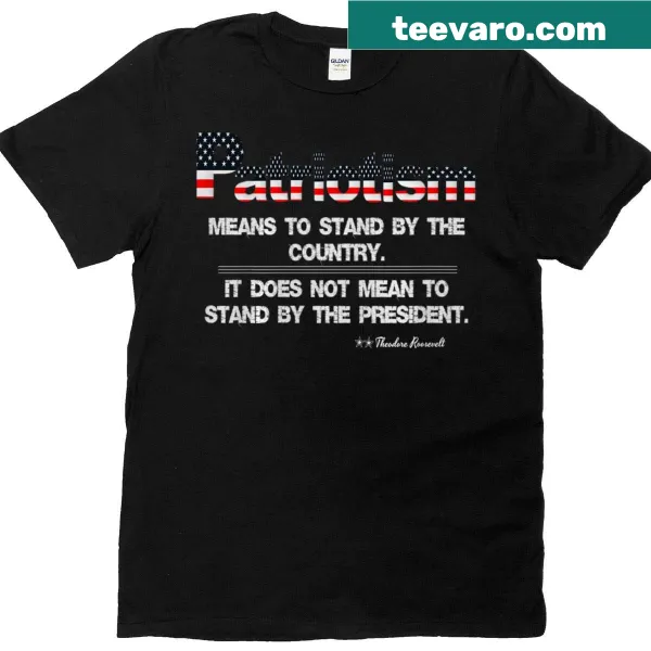T-shirt with a patriotic slogan about standing by the country