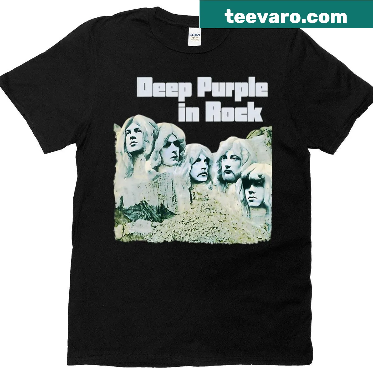 Vintage music t-shirt featuring classic rock lyrics — on a men's t-shirt
