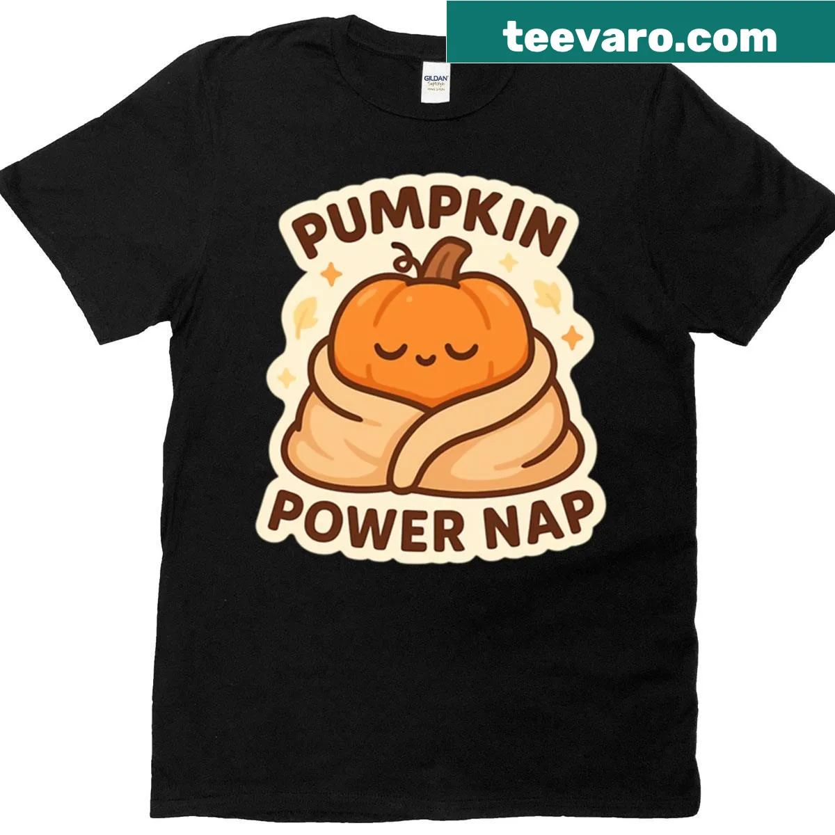 Cozy fall pumpkin illustration on t-shirt — on a men's t-shirt