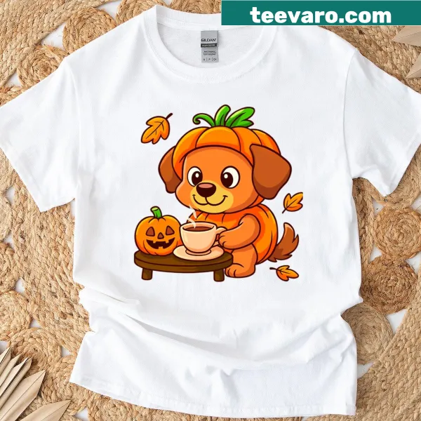 Adorable puppy in a pumpkin design for dog lovers.