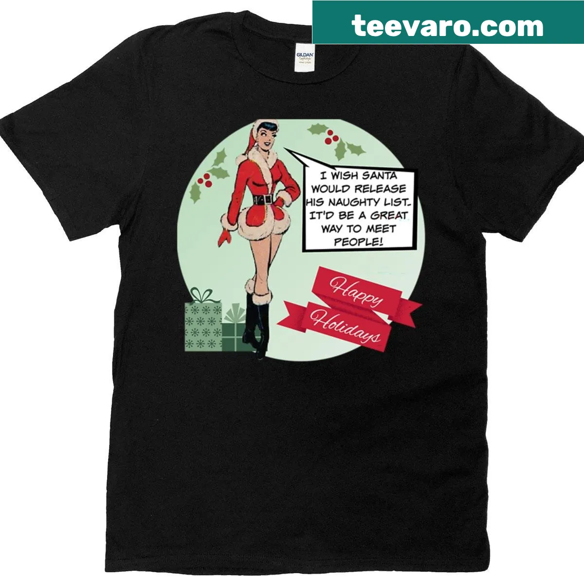Funny graphic saying 'Release The Naughty List' on a shirt — on a men's t-shirt