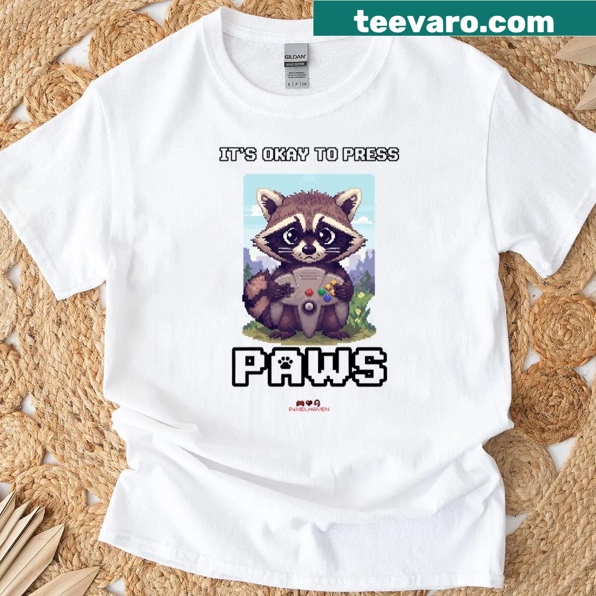 Pixel art red panda with an affirmation message — on a men's t-shirt