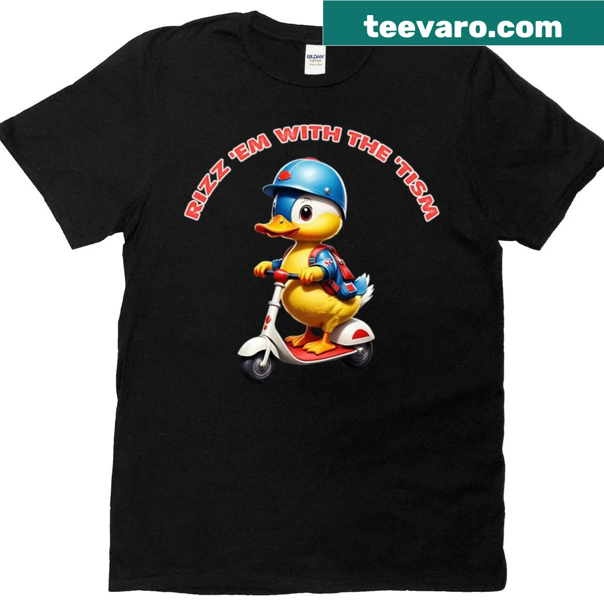Oversized shirt featuring the funny duck meme and humorous text — on a men's t-shirt