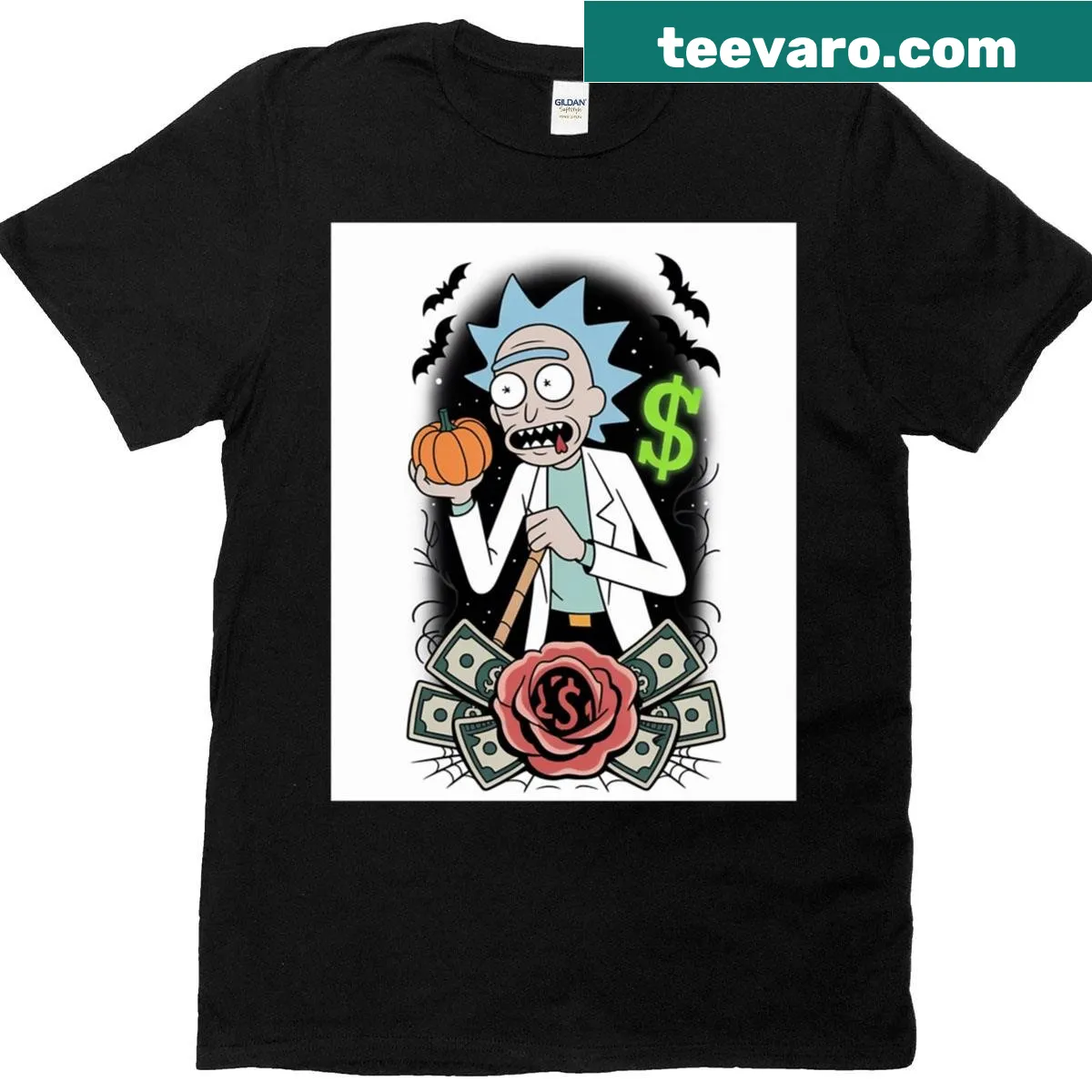 Humorous Halloween T-shirt with whimsical spooky graphic — on a men's t-shirt