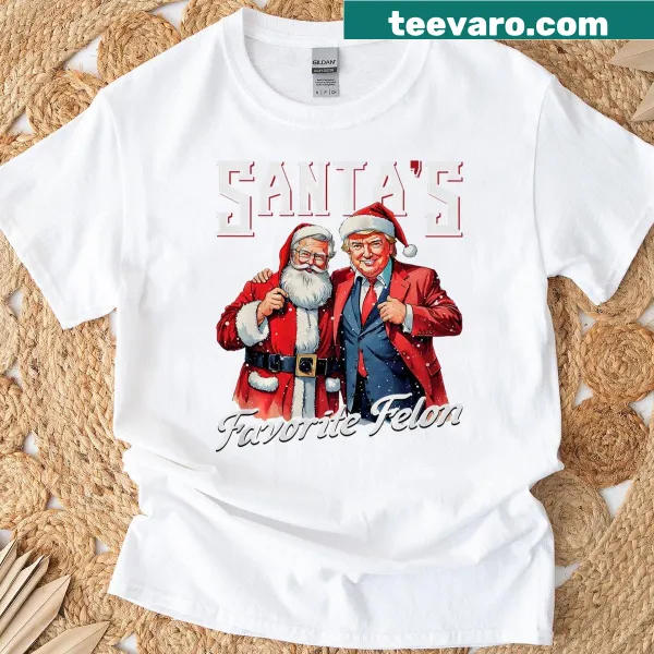 Humorous Christmas T-shirt featuring Santa and political satire