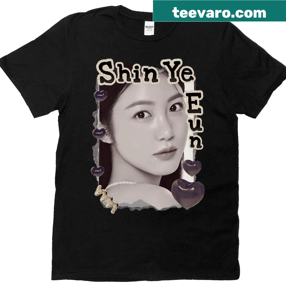 Cute collage of Shin Ye-eun with a vintage scrapbook design — on a men's t-shirt