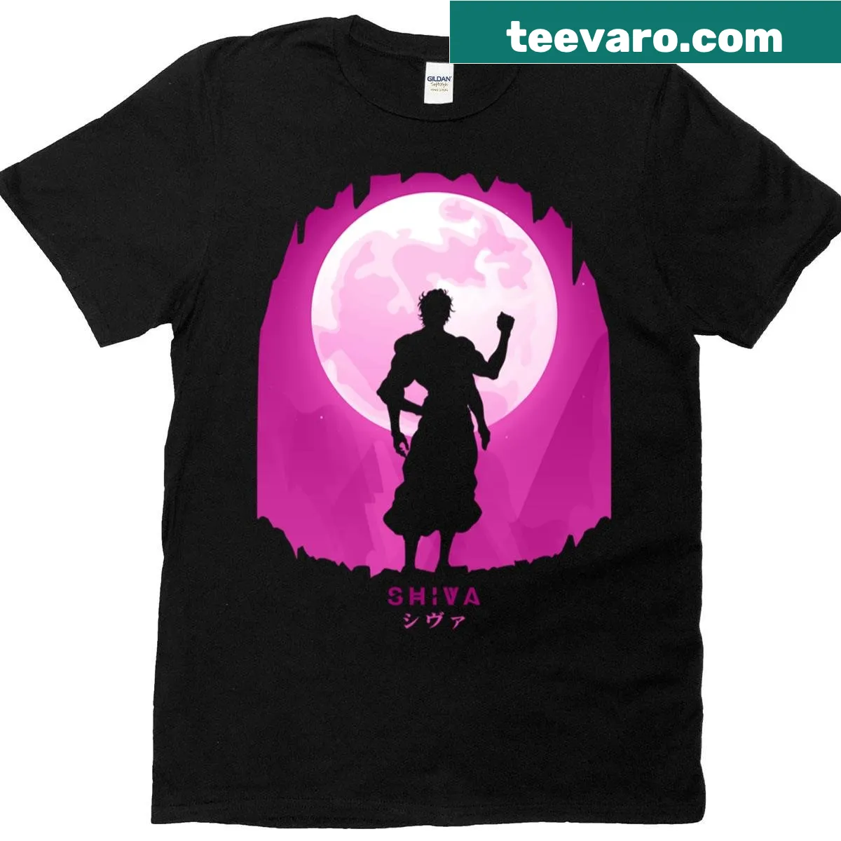 Silhouette design of Shiva on a minimalist T-shirt — on a men's t-shirt