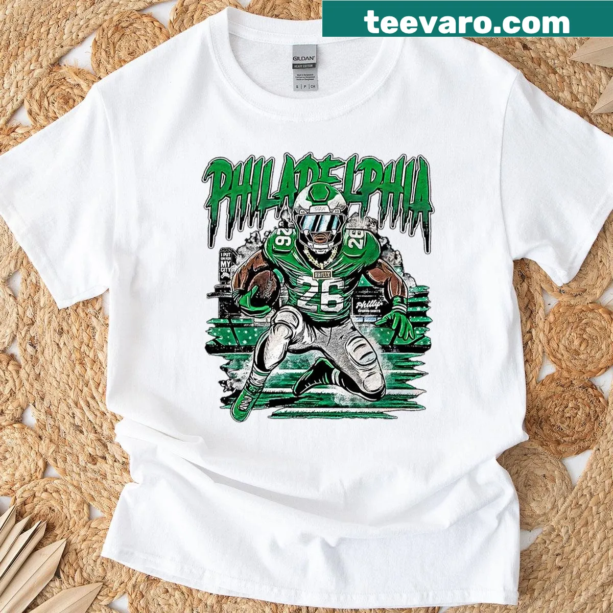 Silhouette football design featuring Bird Gang on a T-shirt — on a men's t-shirt