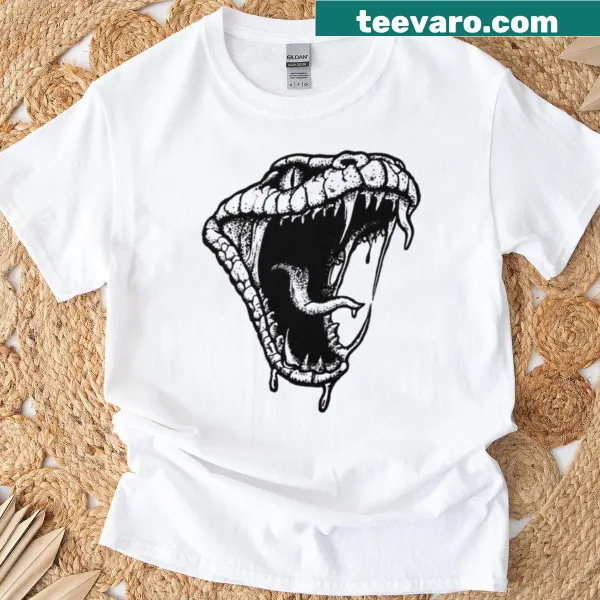 Humorous snake graphic on a playful T-shirt