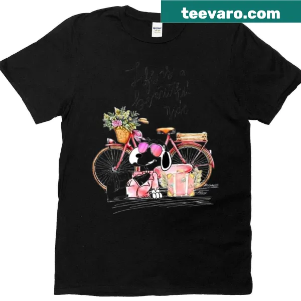 Snoopy t-shirt with Life Is A Beautiful Ride illustration