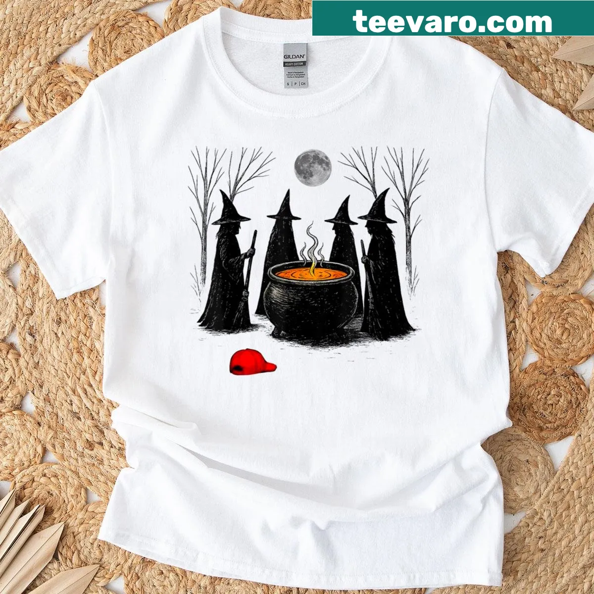 Feminist witch graphic design for Halloween T-shirt — on a men's t-shirt