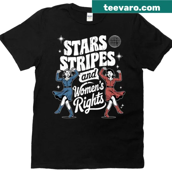 Typography design with stars and stripes celebrating women's rights