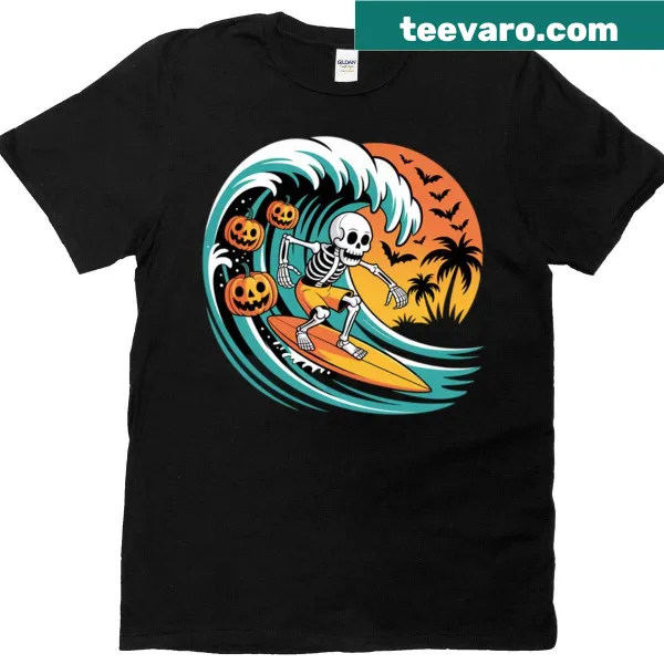 Cartoon shirt featuring a surfing ghost