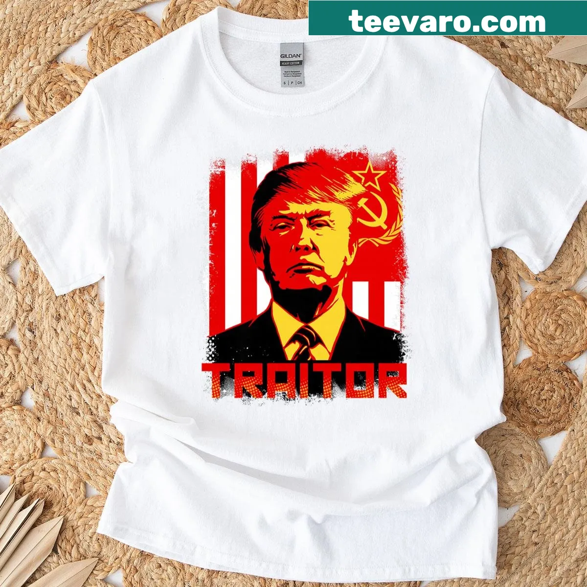 Protest tee with bold lettering 'Traitor In Chief' for political expression — on a men's t-shirt