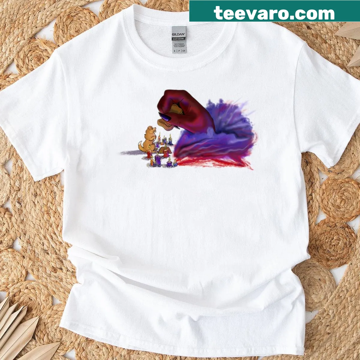 Cartoon-style Halloween shirt with 'Tricks And Treat' text — on a men's t-shirt