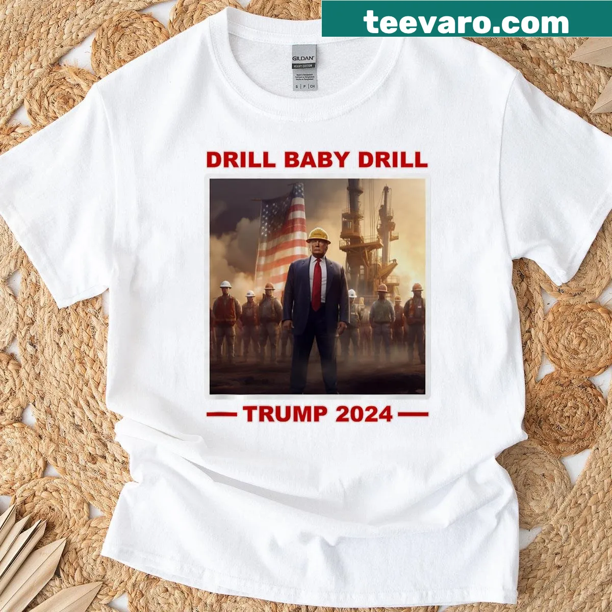 T-shirt with 'Drill Baby Drill' slogan for 2024. — on a men's t-shirt