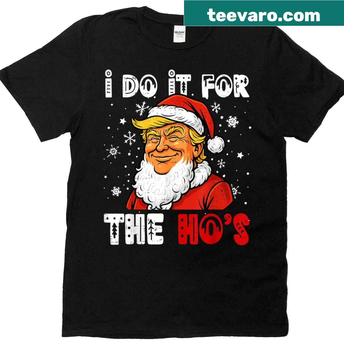 Cute Christmas t-shirt featuring Santa and humorous text. — on a men's t-shirt