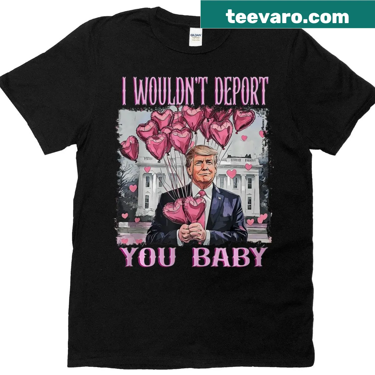 Cute T-shirt with humorous Valentine's Day message featuring Trump — on a men's t-shirt