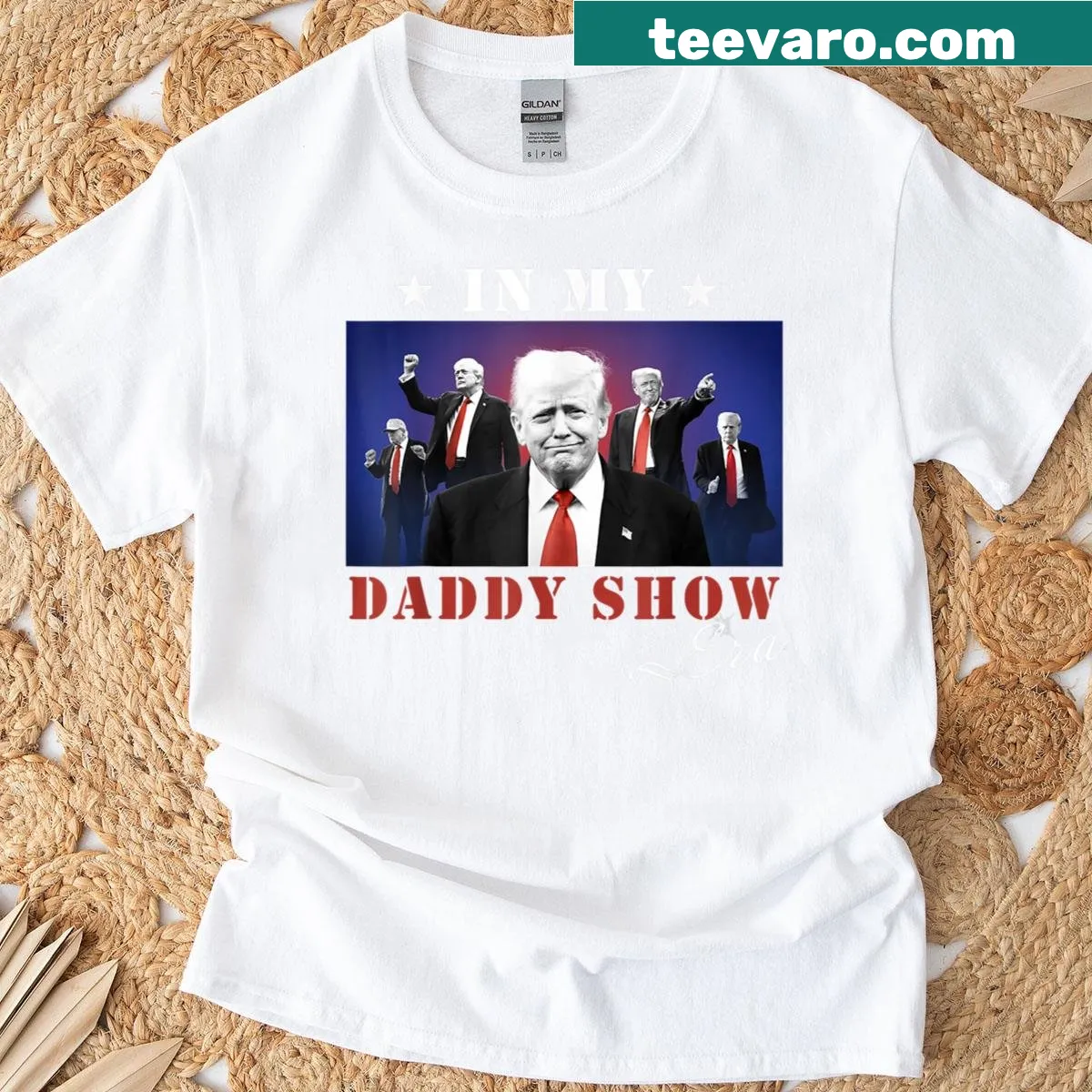 Nostalgic t-shirt featuring 'In My Daddy Show Era' text. — on a men's t-shirt