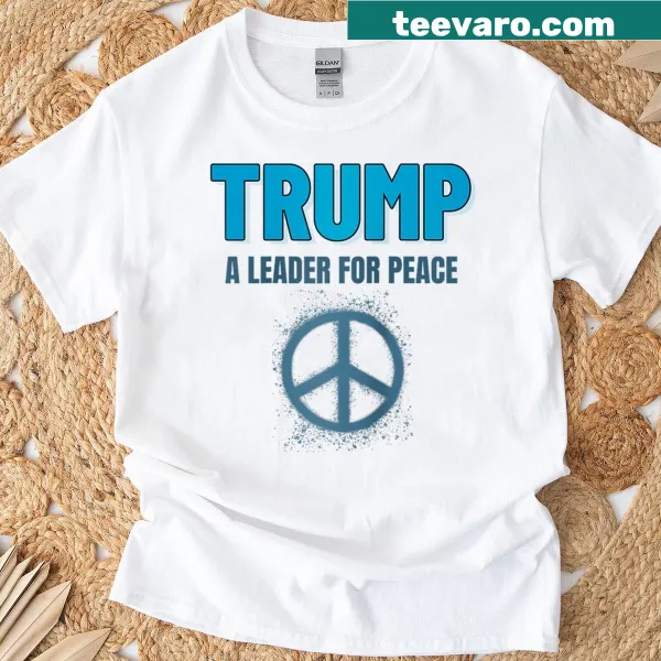 Raglan baseball tee with 'A Leader For Peace' text design.