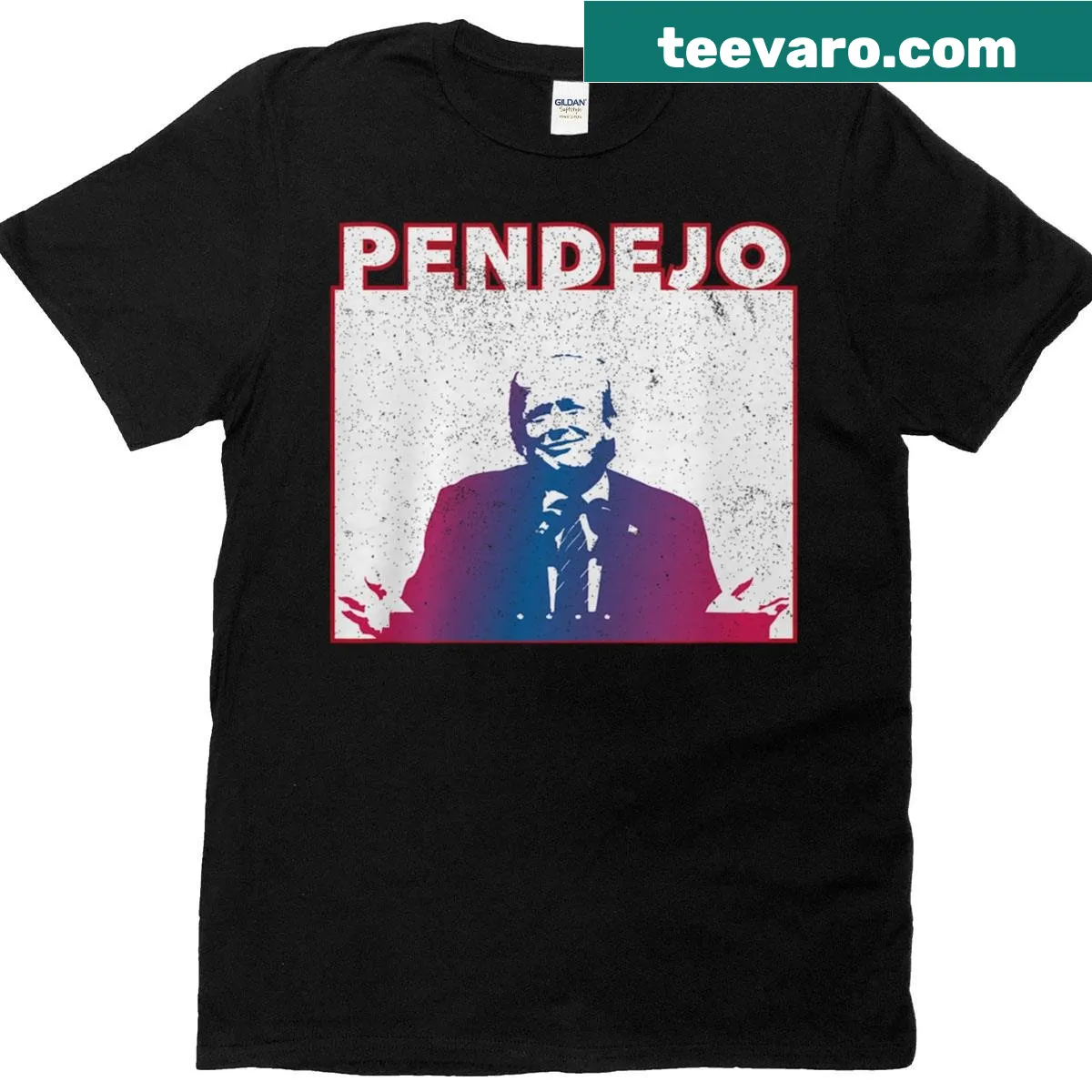 Anti-Trump t-shirt with 'Pendejo Impeach Trump' text — on a men's t-shirt