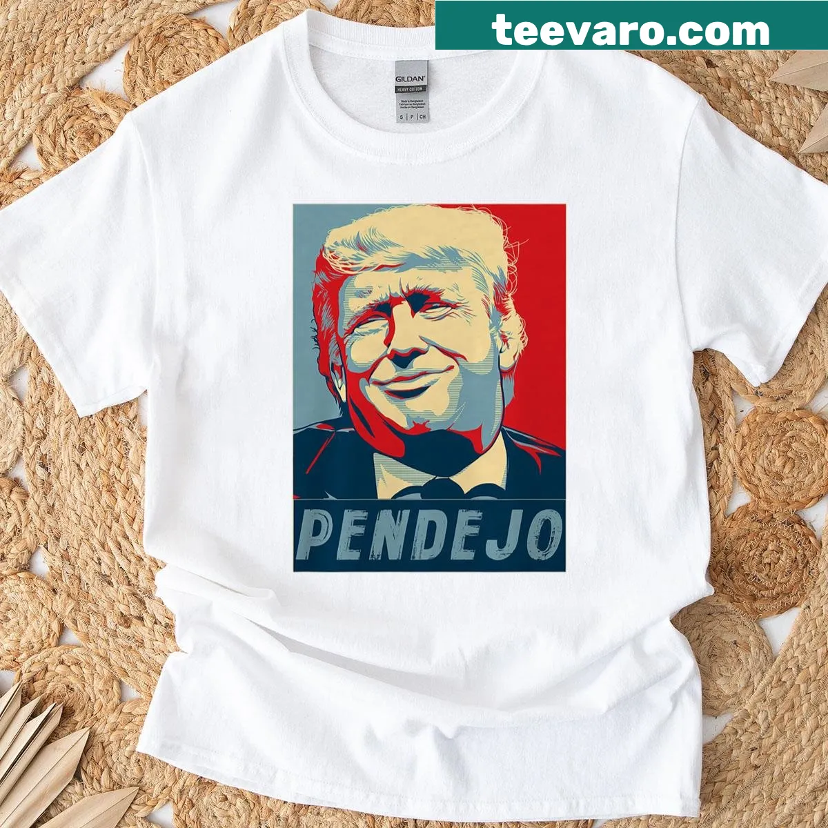 Humorous 'Not My President' T-shirt with Pendejo text — on a men's t-shirt