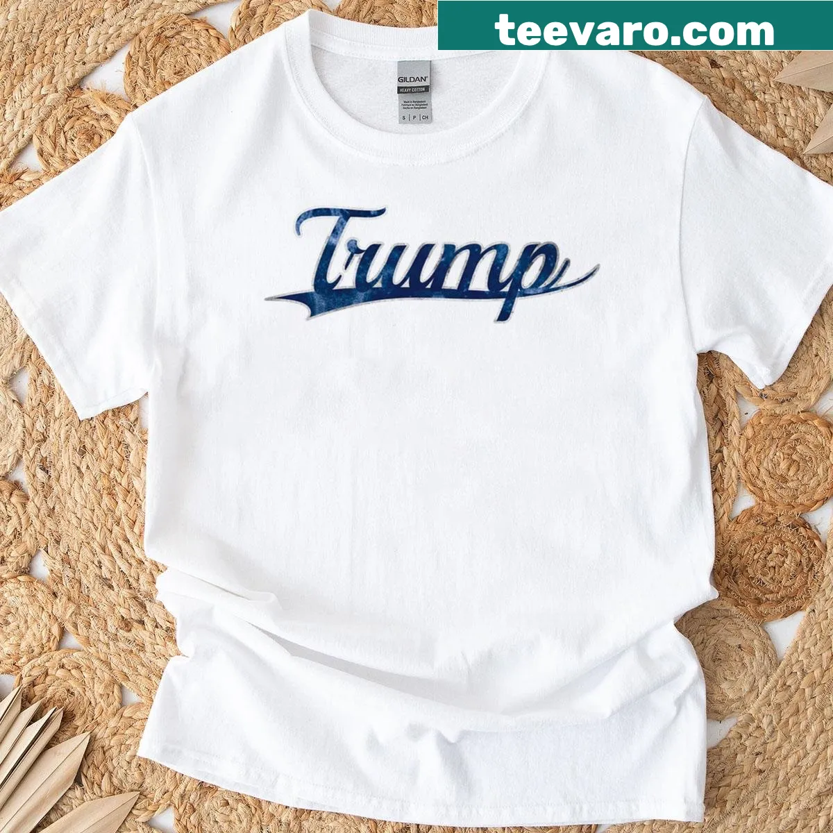 Vintage varsity style T-shirt with Republican themes — on a men's t-shirt