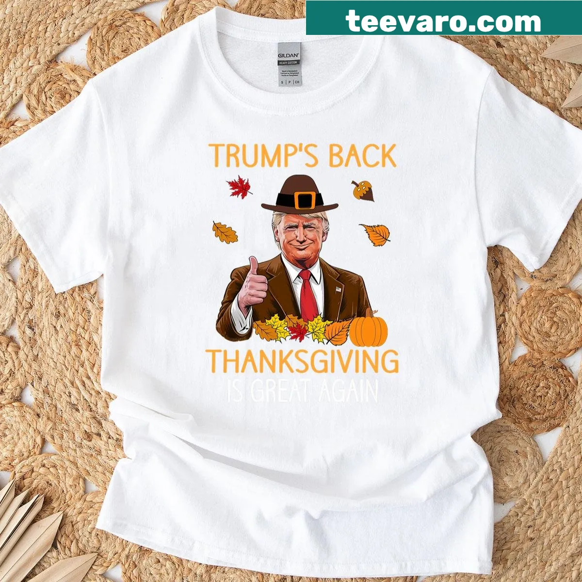 Thanksgiving-themed shirt with turkey design — on a men's t-shirt
