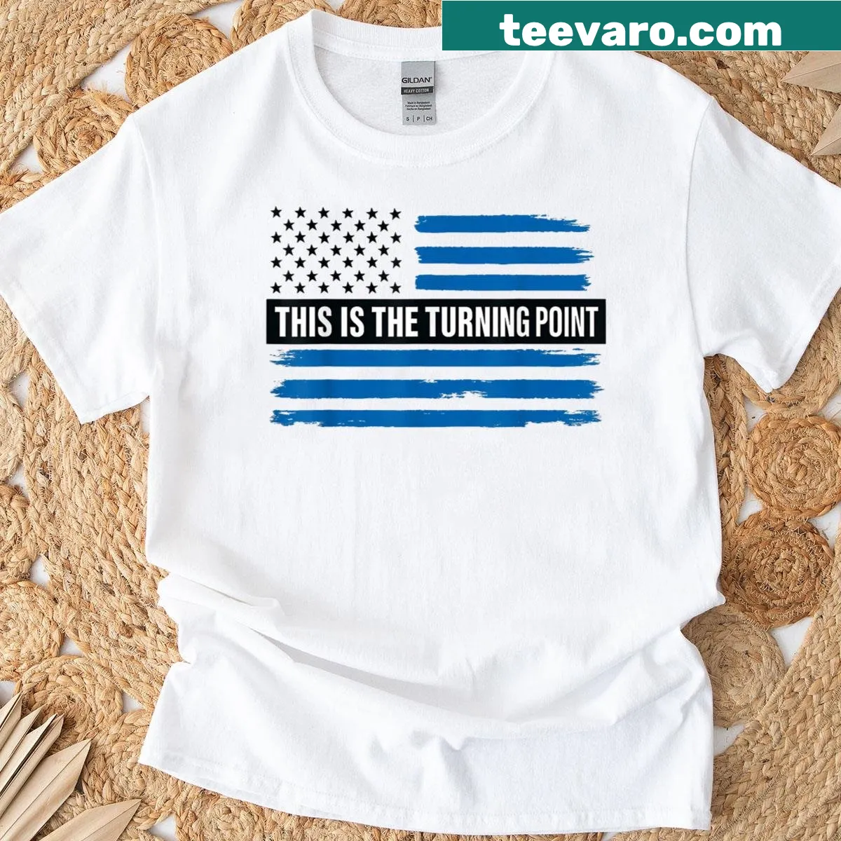 Patriotic t-shirt for Bible lovers featuring a thoughtful design. — on a men's t-shirt