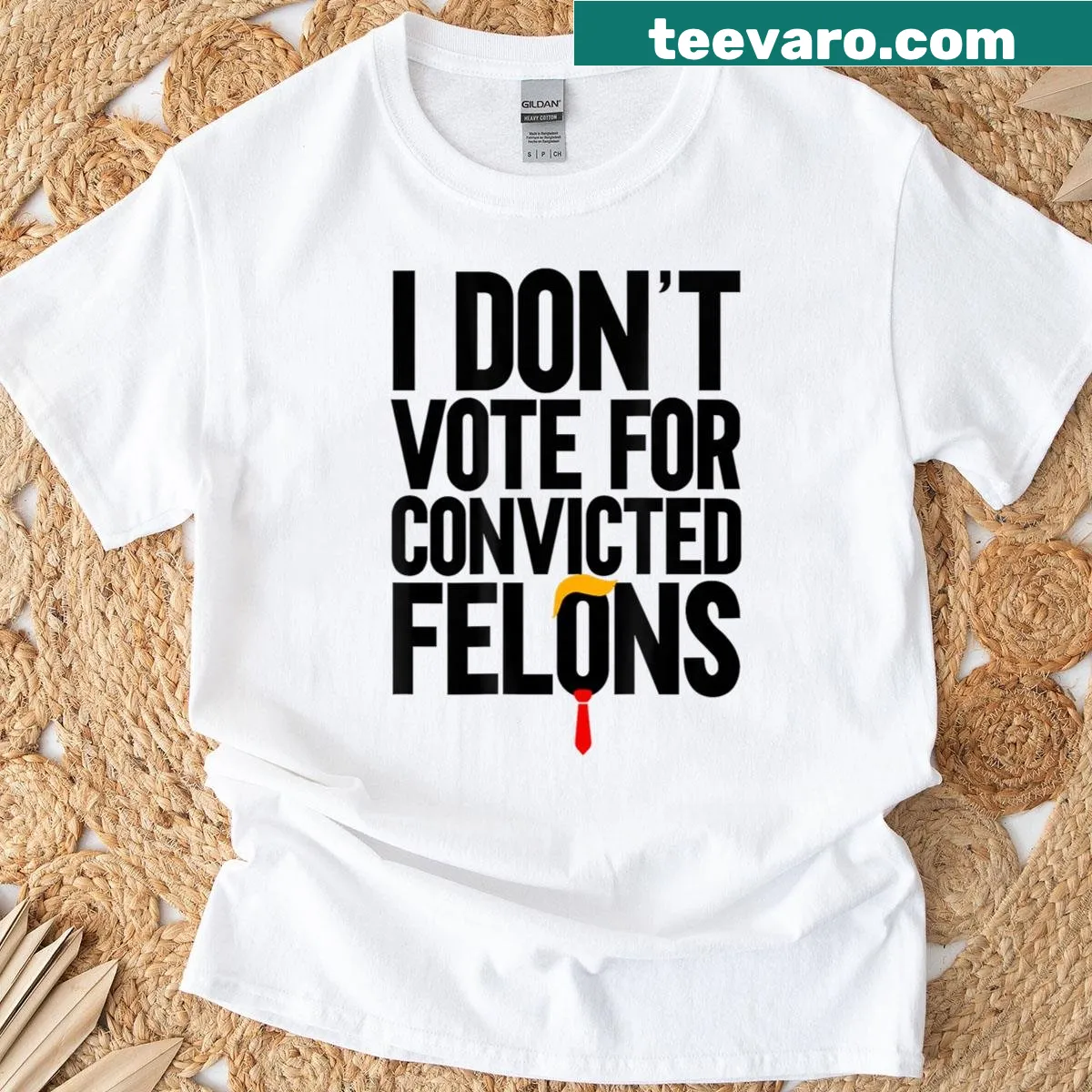 Anti-Trump humor statement t-shirt for political engagement — on a men's t-shirt