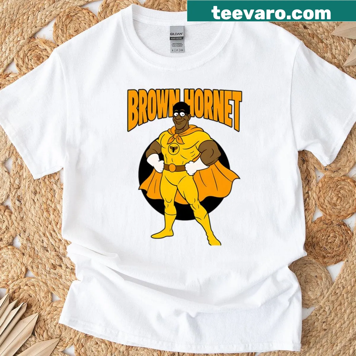 Funny cartoon kids' shirt with vintage movie theme — on a men's t-shirt