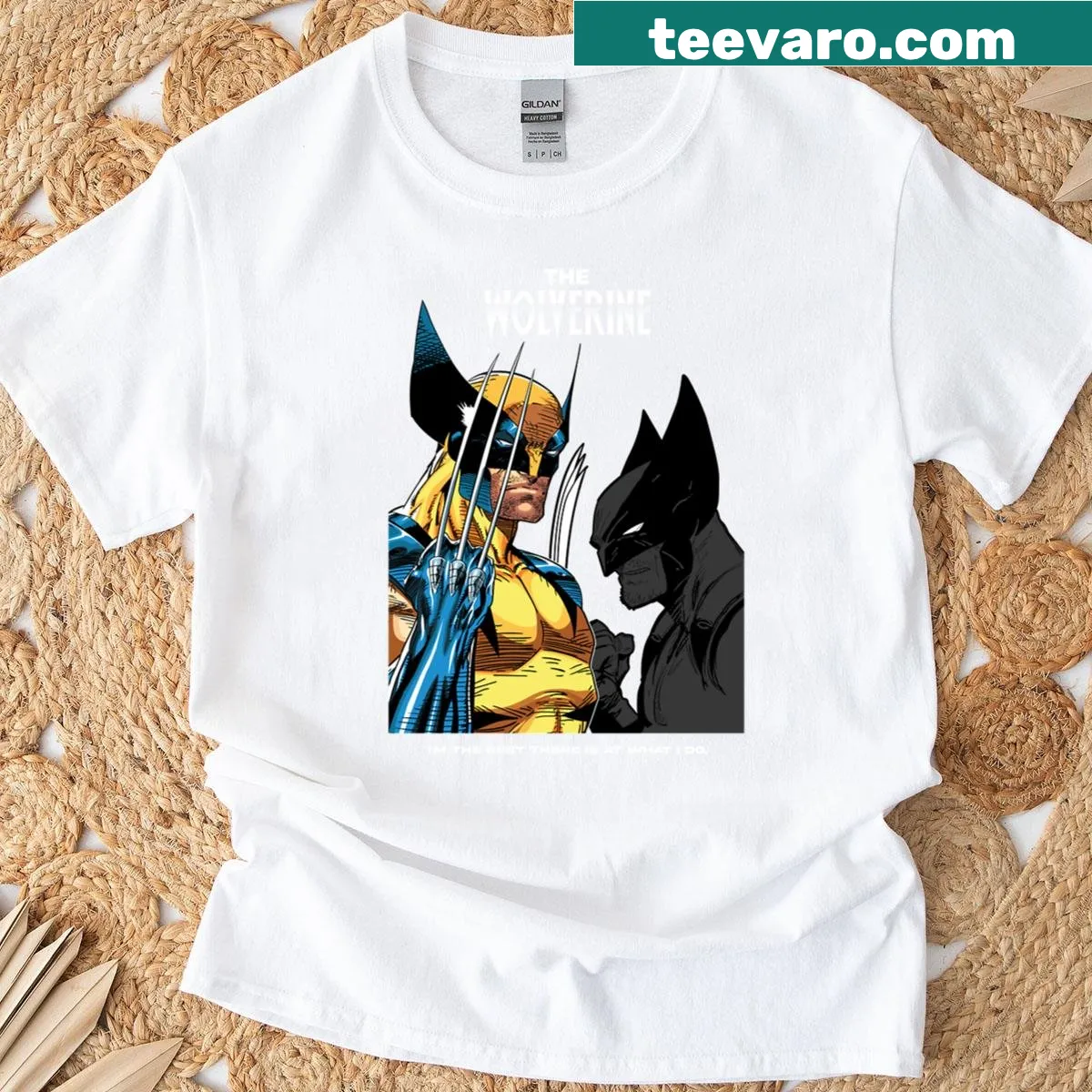 90s Tribute T-shirt featuring Wolverine in action — on a men's t-shirt