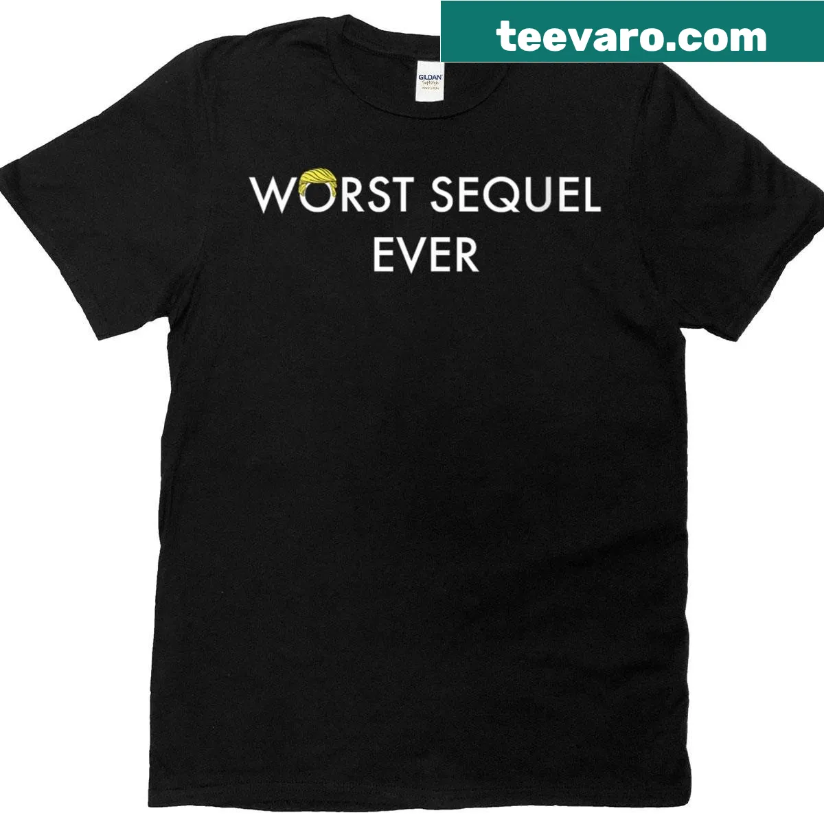 Bold typographic T-shirt criticizing political events — on a men's t-shirt