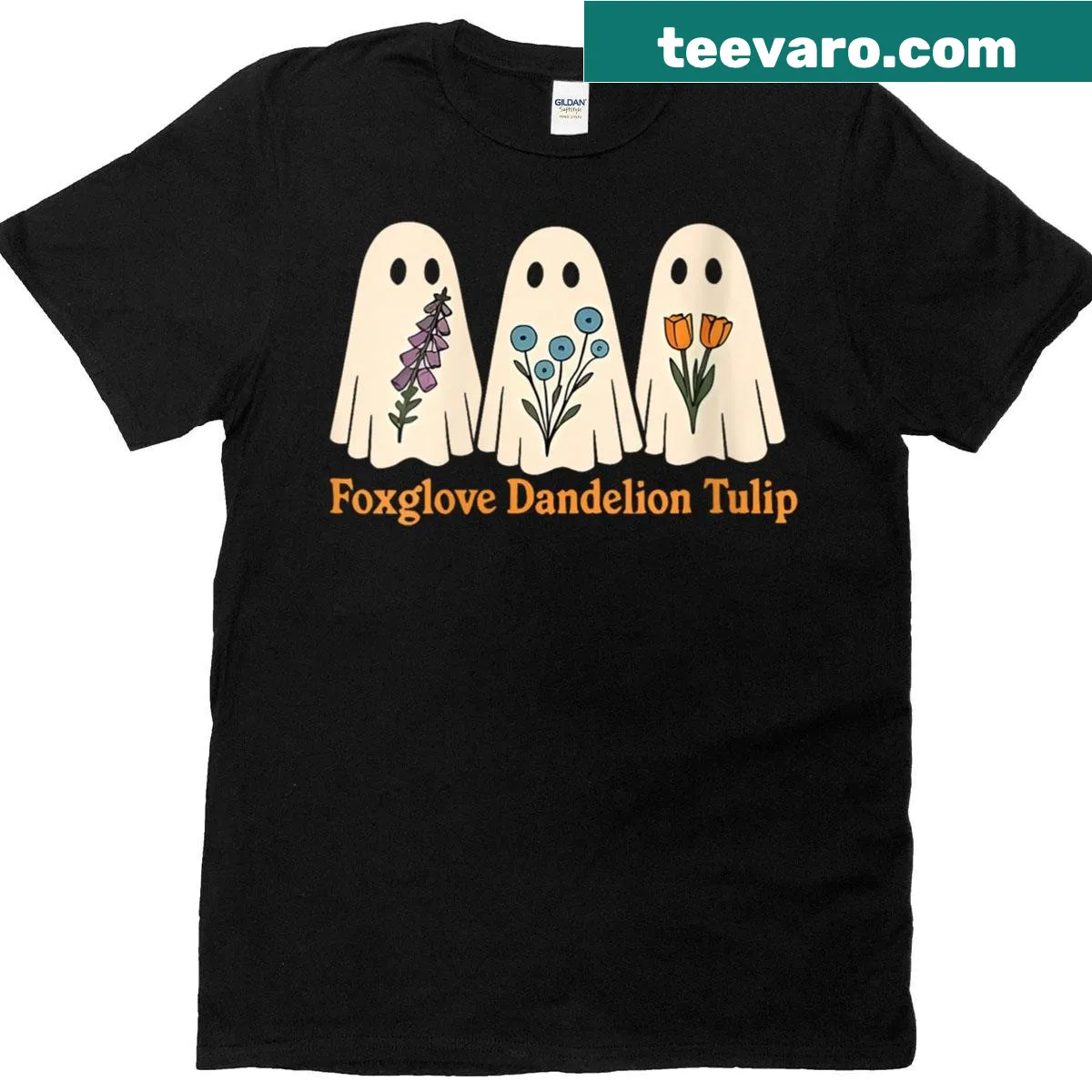 Spooky ghost with anti-Trump sign illustration on Halloween tee — on a men's t-shirt