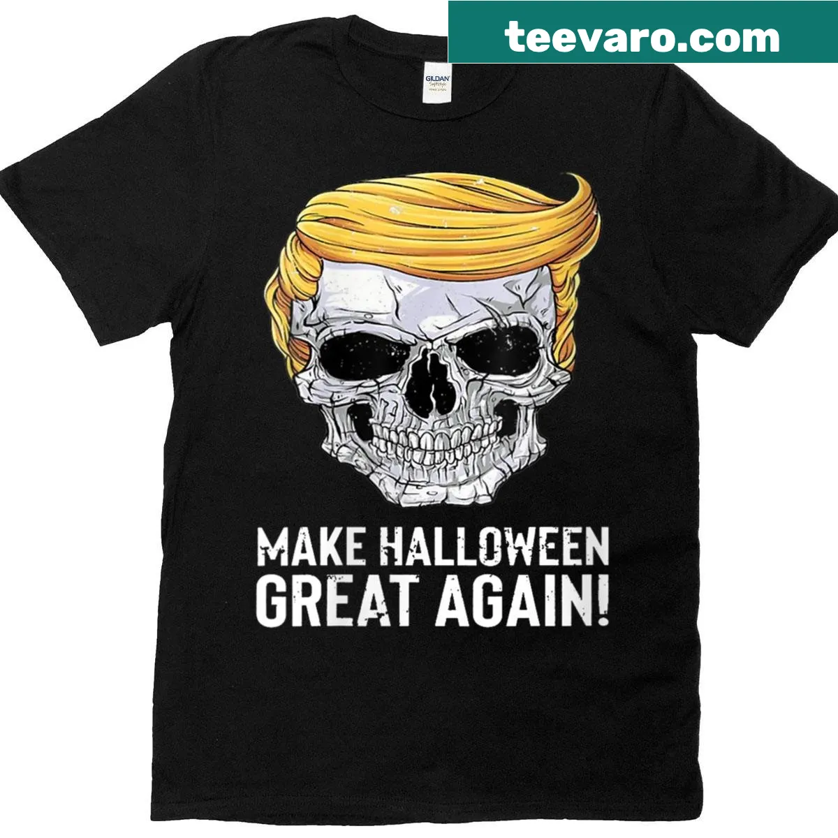 Skull design with Halloween phrase on a women's shirt — on a men's t-shirt