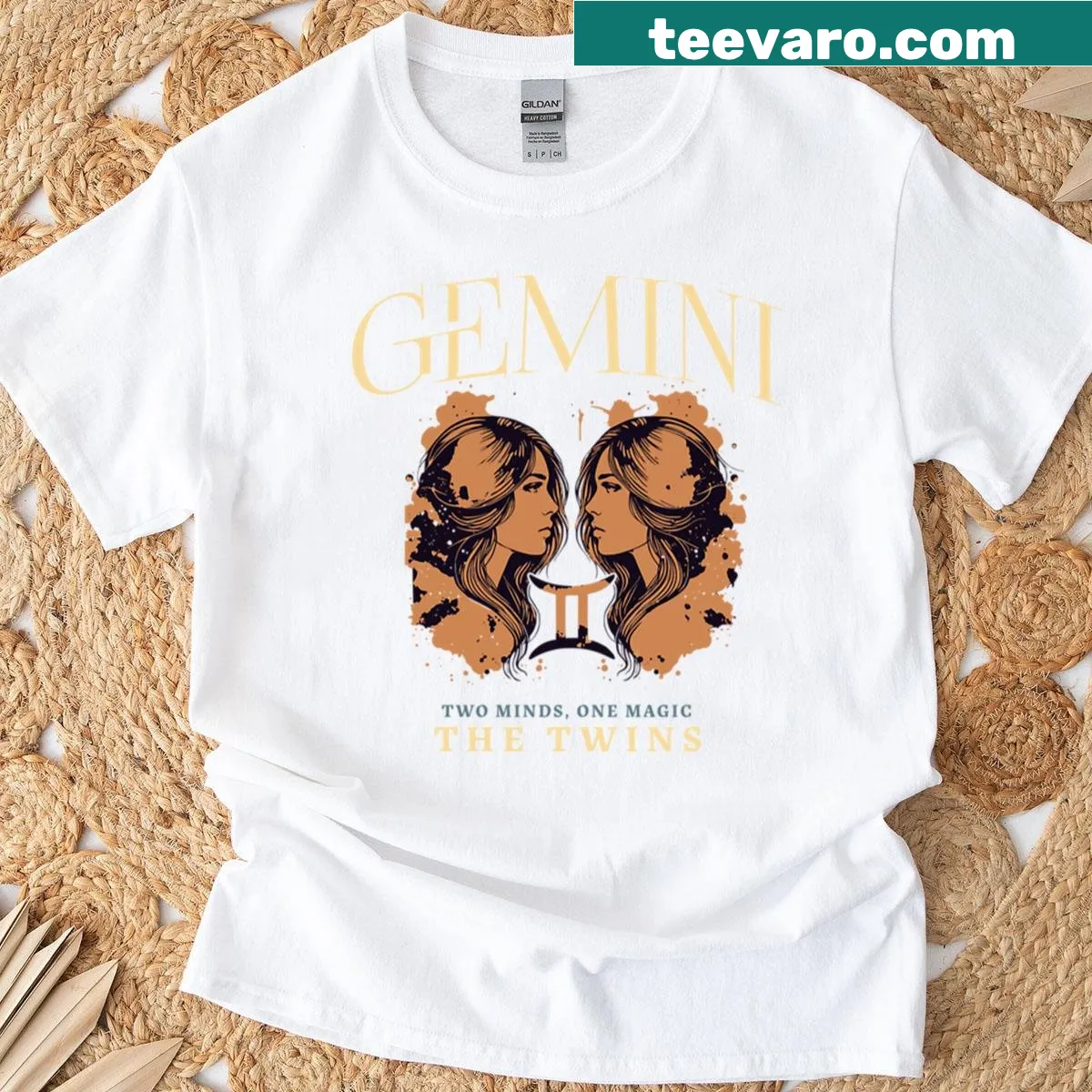 Gemini zodiac sign t-shirt with bold typography and design — on a men's t-shirt