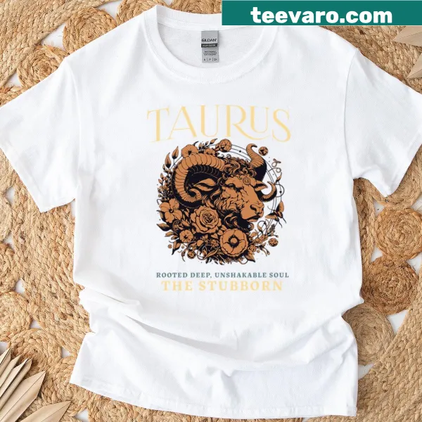 Zodiac Taurus symbol and traits printed on a T-shirt