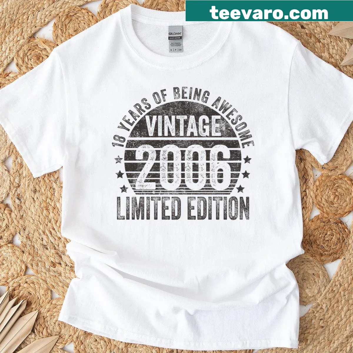 Vintage 2006 18th birthday t-shirt — on a men's t-shirt