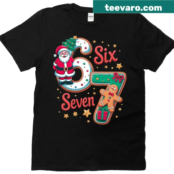 Funny Christmas shirt featuring the phrase '67' for meme lovers
