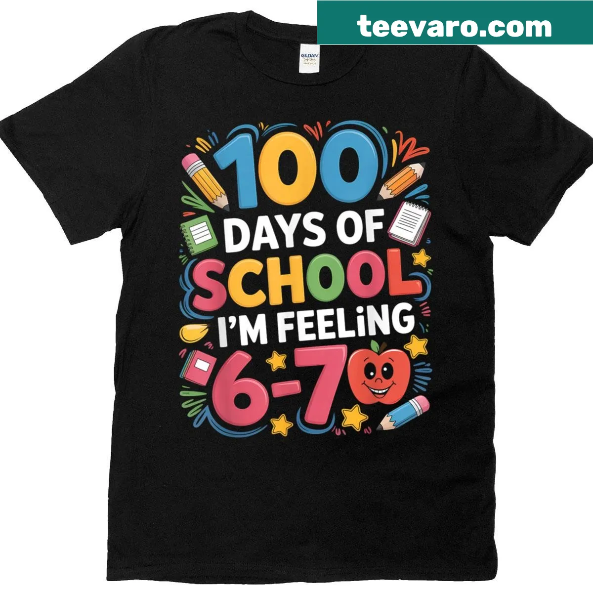 Playful T-shirt with a meme about 100 days of school for kids — on a men's t-shirt