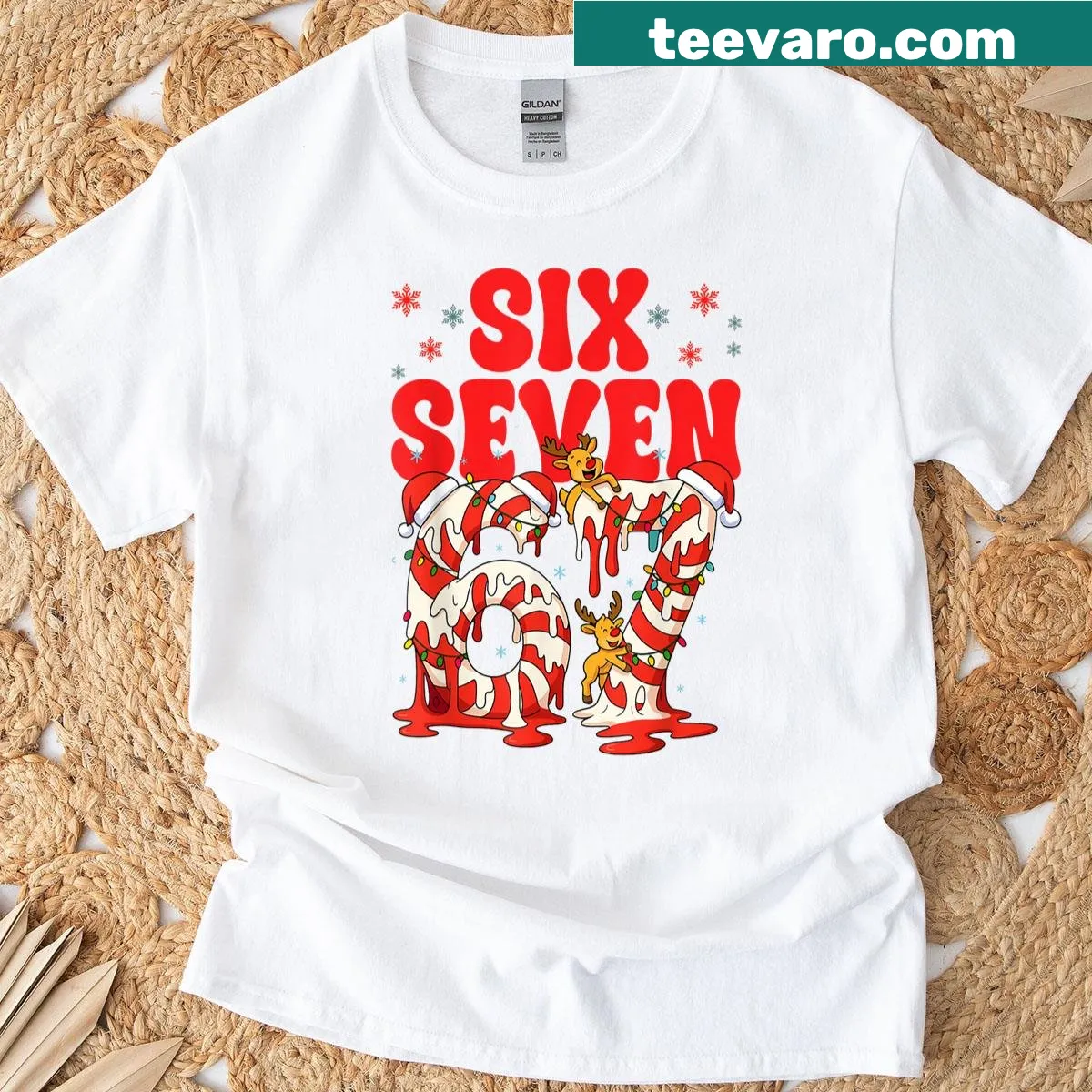 T-shirt featuring a meme-inspired candy Christmas design — on a men's t-shirt