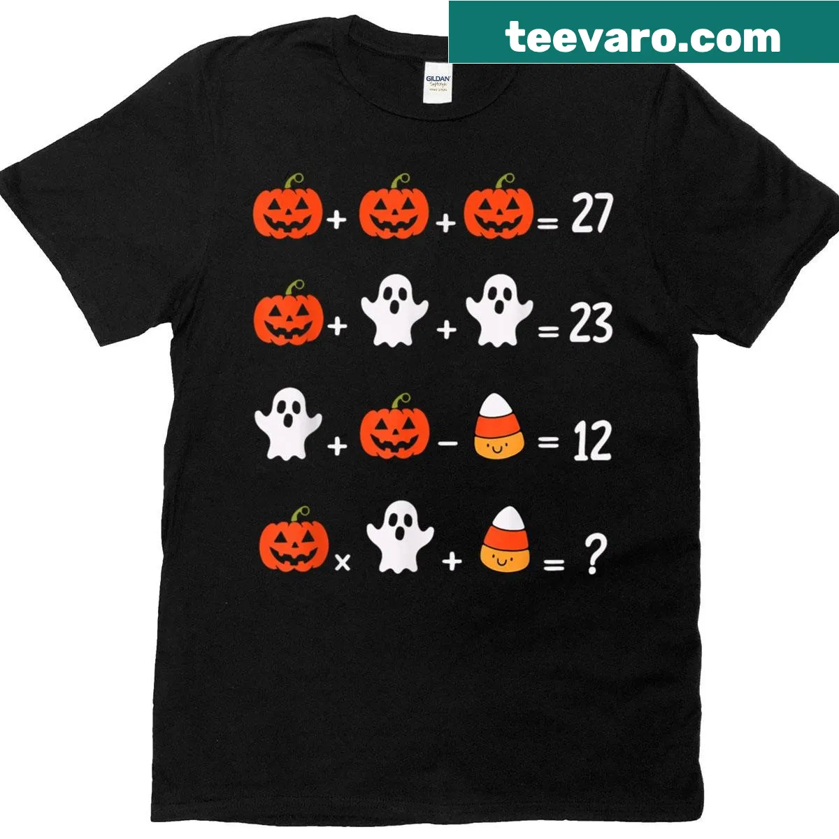 Math teacher themed graphic T-shirt for Halloween — on a men's t-shirt