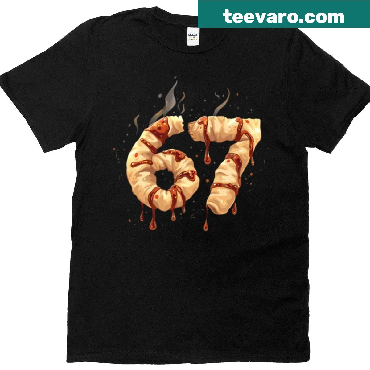 Kids tee featuring dumplings and noodles with humorous design — on a men's t-shirt